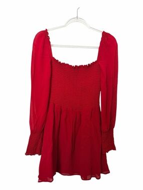 Reformation Red Smocked Mini Dress women’s size medium